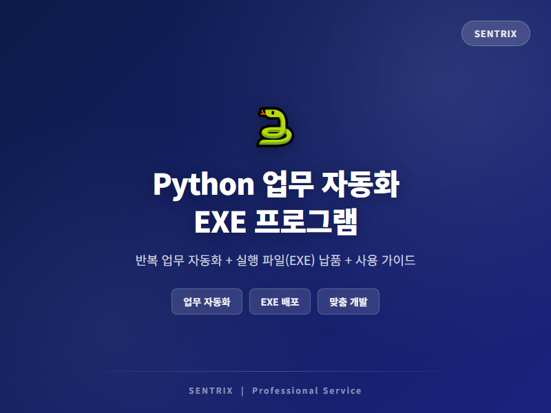 업무 자동화 EXE 프로그램 맞춤 제작